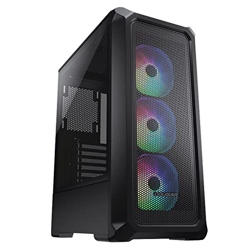 Gabinete Gamer Cougar Archon 2 Mesh RGB, Mid Tower, Vidro Temperado, ATX, Black, Sem Fonte, Com 3 Fans - 385CC50.0001