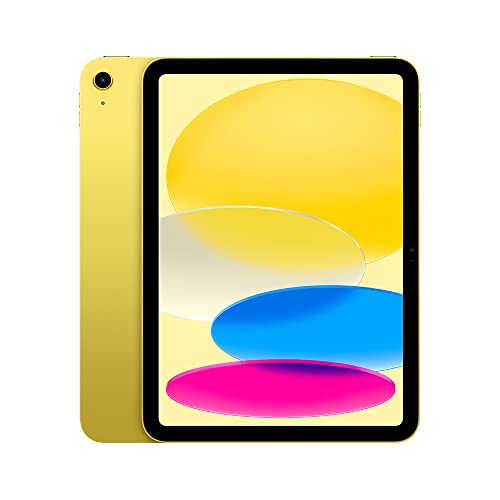 iPad da Apple (10a geração): Com chip A14 Bionic, tela Liquid Retina de 10,9 polegadas, 256 GB Wi-Fi 6 + rede celular 5G, câmera frontal de 12 MP, câmera traseira de 12 MP, Touch ID – Amarelo
