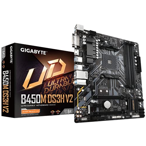 Placa Mãe Gigabyte B450M DS3H V2 (AM4/DDR4 3200MHz/HDMI/DisplayPort/M.2/USB 3.2) - 9MB45MSH2-00-10