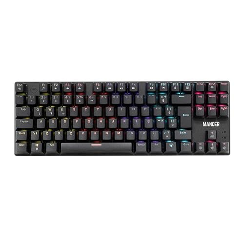 Teclado Mecanico Gamer Mancer Shade MK2, Rainbow, Switch Huano Marrom, Preto, MCR-SHM2-RBW01BW