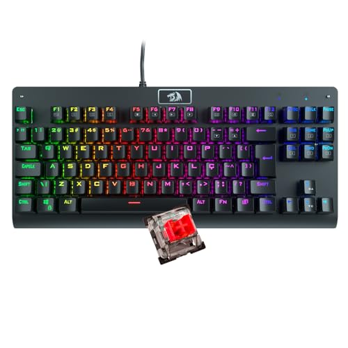 Teclado Mecânico Gamer Redragon Dark Avenger K568-2 Rgb Switch Red Com Fio