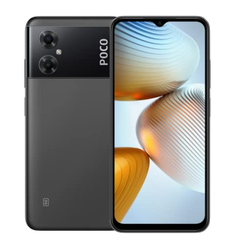 Xiaomi Câmera dupla Poco M4 5G 4G LTE (64 GB + 4 GB) desbloqueada 16,7 cm 5000mAh 13MP (mercado dos /Mint/Tello) + (com pacote de carregador rápido para carro) (Power Black)