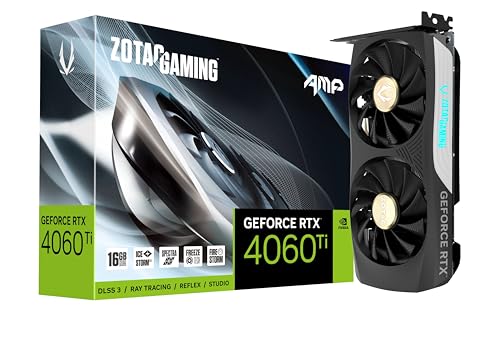 ZOTAC Placa gráfica gamer GeForce RTX 4060 Ti 16GB AMP DLSS 3 16GB GDDR6 128-bit 18 Gbps PCIE 4.0 Compact Gaming, IceStorm 2.0 Advanced Cooling, SPECTRA RGB Lighting, ZT-D40620F-10M