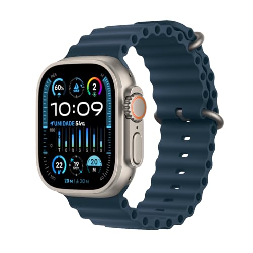 Apple Watch Ultra 2 GPS + Cellular • Caixa de titânio – 49 mm • Pulseira Oceano azul