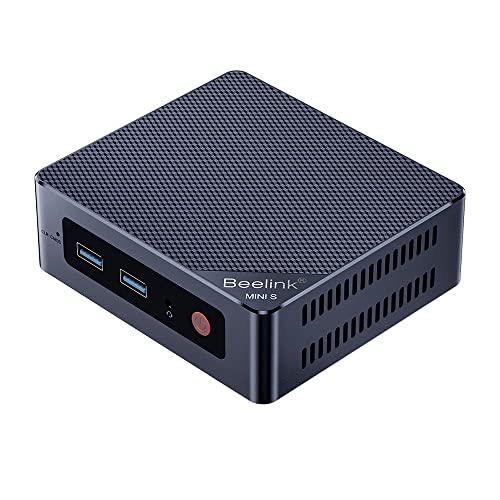 Beelink Computadores Mini PC Mini S12, com Intel 12ª Geração 4-Cores 3.4Ghz N95, 8GB DDR4 RAM 256GB SSD, Dual HDMI 4K 60Hz/Gigabit Ethernet/WiFi 5/BT, suporta HDD de 2,5 polegadas