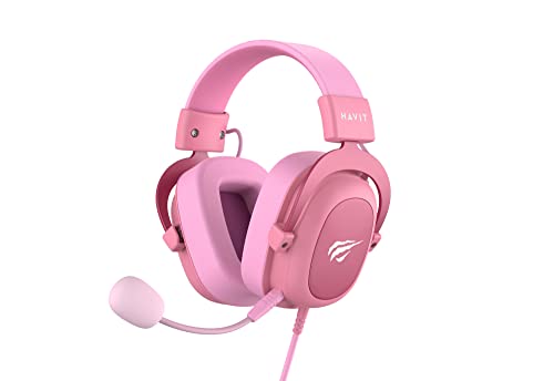 Headset Fone de Ouvido Havit HV-H2002d Pink, Gamer, com Microfone, Falante 53mm, Plug 3, 5mm: compatível com XBOX ONE e PS4, HAVIT, HV-H2002d Cor Rosa