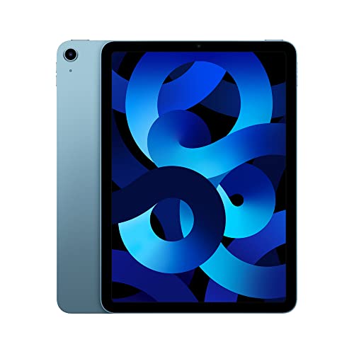 iPad Air da Apple (5a geração): Com chip M1, tela Liquid Retina de 10,9 polegadas, 64 GB Wi-Fi 6, câmera frontal de 12 MP, câmera traseira de 12 MP, Touch ID, Azul