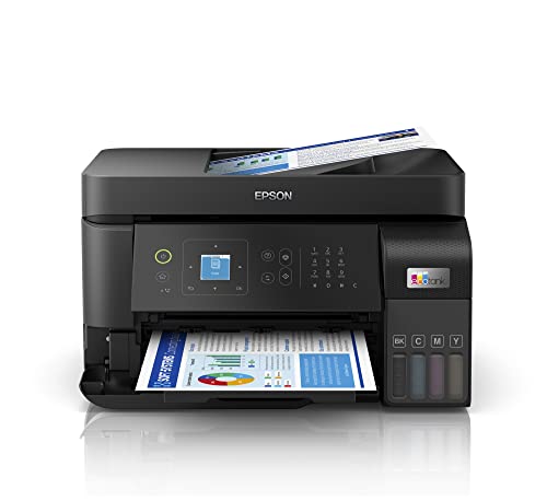 Multifuncional Epson EcoTank L5590 - Tanque de Tinta Colorida, Wi-Fi Direct, Ethernet, Fax, ADF, Bivolt, Preta