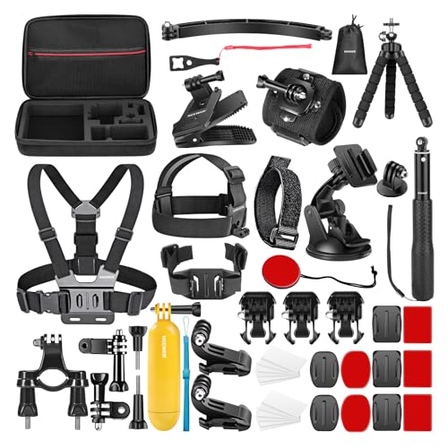 NEEWER Kit de acessórios para câmera de ação 50 em 1 compatível com GoPro Hero 11 10 9 8 7 6 5 4 GoPro Max GoPro Fusion Insta360 DJI Osmo Action 2 AKASO e mais