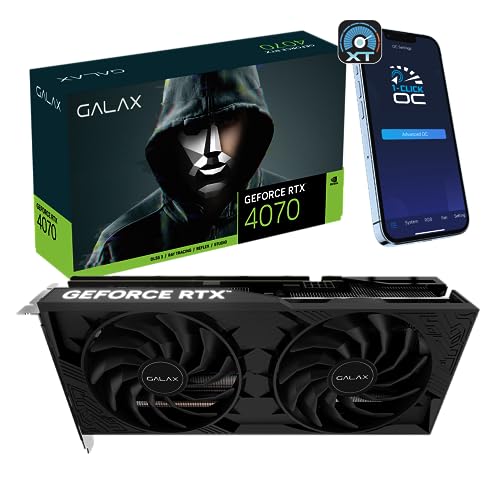 Placa de Video RTX4070 12GB GDDR6X 192BITS 1-CLICK OC 2X GALAX 47NOM7MD8DDF