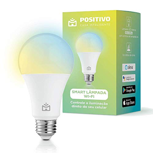 Smart Lâmpada Wi-Fi Positivo Casa Inteligente, Iluminação Branca (Quente e Fria) e RGB (Até 16 Milhões de Cores), 9W, 806 Lúmens, LED, Bivolt, Compatível com Alexa e Google Assistente