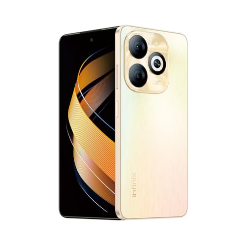 Smartphone INFINIX SMART 8 Pro, 256GB, 4GB RAM, 5000mAh, Câmera Dupla 50MP Ring Flashlight e Selfie 8MP, Tela Magic Ring 6.6" 90Hz, 5000mAh, Dourado