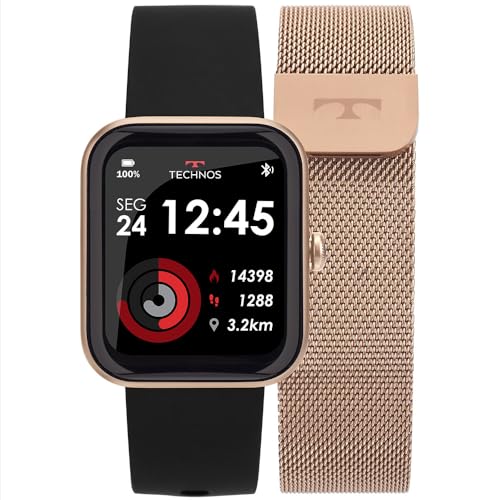 Smartwatch Technos Unissex Preto/Rosê Connect MAX TMAXAC/5J