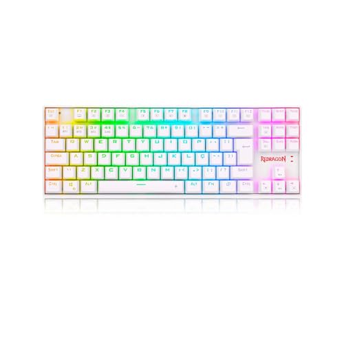 TECLADO MECANICO KUMARA PRO RGB WIRELESS E BLUETOOTH BRANCO SWITCH BLUE