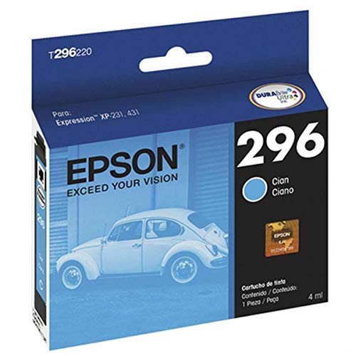 Cartucho de Tinta Epson 296 Ciano T296220 para XP-231 / XP-241 / XP-431 / XP-441