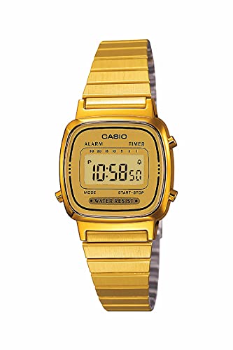 "Relogio Casio Vintage Feminino Digital, Caixa de 2,46 Cm, Pulseira de METAL, WR - LA670WGA-9DF"