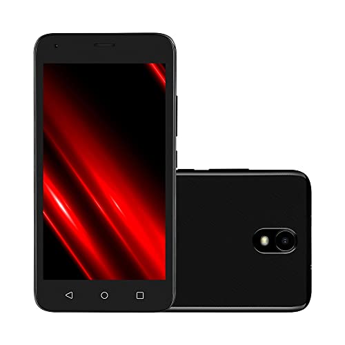 Smartphone Multilaser E Pro 4G 32GB Wi-Fi 5.0 pol. Câmera Chip Duplo 1GB RAM 5MP + 5MP Android 11 (edição Go) Quad Core - Preto - P9150