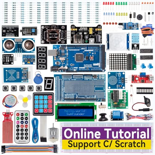 SunFounder Project O Kit de Iniciante Eletrônico Mais Completo Compatível com Arduino Mega 2560 R3 Mega328 Nano, 73 Tutoriais Incluídos