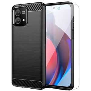 Capa para celular Motorola Moto G Stylus 5G 2023 incluindo duas Película protetora temperada capa macia anti-queda com case borda elástica -Preto