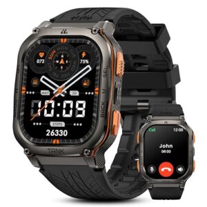 Cikabale Tank M3 Ultra Smart Watch with GPS, 50M Waterproof, Compass, Altitude, Air Pressure, 60-Day Long Battery Life, Full Stainless Steel, Bluetooth Call, 1.96'' AMOLED Always-on Display, AI Voice