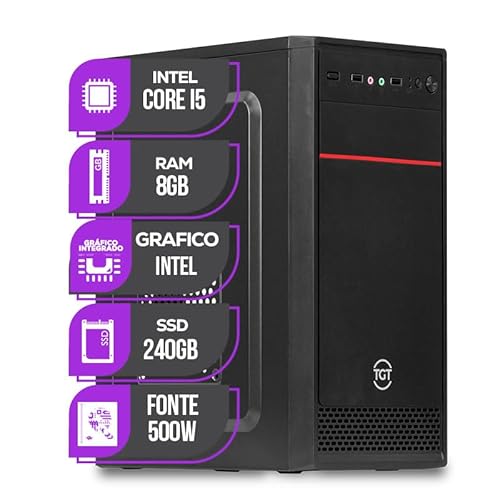 Computador Mancer, Intel I5 8ª Geração, 8GB DDR4, SSD 240GB, 500W + Adaptador WI-FI