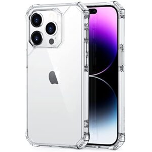 ESR Capa para iPhone 14 Pro Max, proteção de nível militar, cantos Air Guard à prova de choque, parte traseira de acrílico resistente ao amarelamento, Transparente