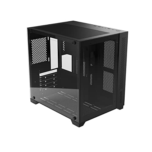 GABINETE GAMER FORCEFIELD BLACK VULCAN - FRONTAL E LATERAL EM VIDRO - PCYES - GFFBVP – PCYES