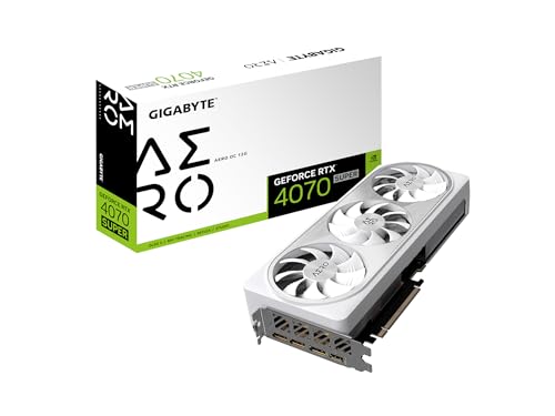 GIGABYTE Placa de vídeo GeForce RTX 4070 Super AERO OC 12G, 3 ventoinhas WINDFORCE, 12 GB 192 bits GDDR6X, GV-N407SAERO OC-12GD placa de vídeo