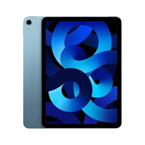 iPad Air da Apple (5a geração): Com chip M1, tela Liquid Retina de 10,9 polegadas, 256 GB Wi-Fi 6, câmera frontal de 12 MP, câmera traseira de 12 MP, Touch ID, Azul