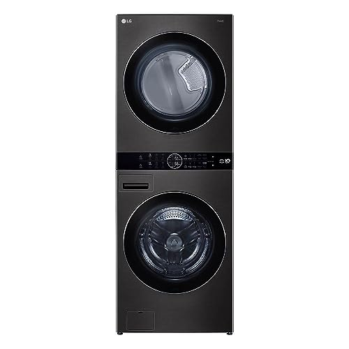 Lavadora de Roupas Lava e Seca Wash Tower LG 17KG Aço Escovado Preto 220V WK17BS6A