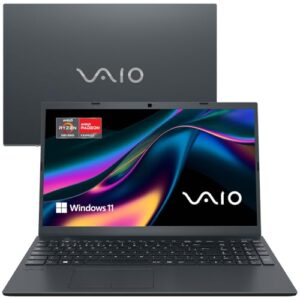 Notebook VAIO FE15 AMD Ryzen 5 Windows 11 Home 16GB 512GB SSD, Tela 15.6'' Full HD Antirreflexo - Cinza Grafite, VJFE59F11X-B2021H