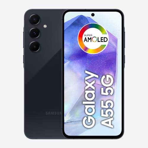 Samsung Galaxy A55 5G, Câmera Tripla Traseira de até 50MP, Selfie de 32MP, Nightography, Apagador de objetos, Design em metal e vidro, IP67, Super AMOLED 6.6" 120Hz Vision Booster, 128GB - Azul Escuro