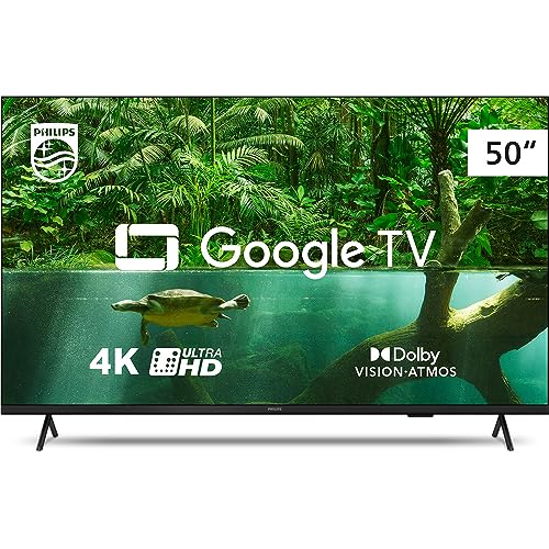 Smart TV Philips 50" 4K 50PUG7408/78, Google TV, Comando de Voz, Dolby Vision/Atmos, VRR/ALLM, Bluetooth