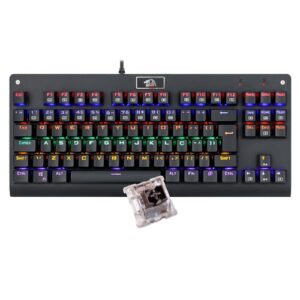 Teclado Mecânico Redragon Dark Avenger Preto Iluminação Rainbow Switch Marrom K568R