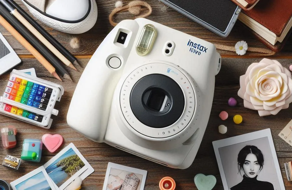 Câmera híbrida Fujifilm Instax Mini EVO com 20 folhas de filme instantâneo e 32 GB de memória