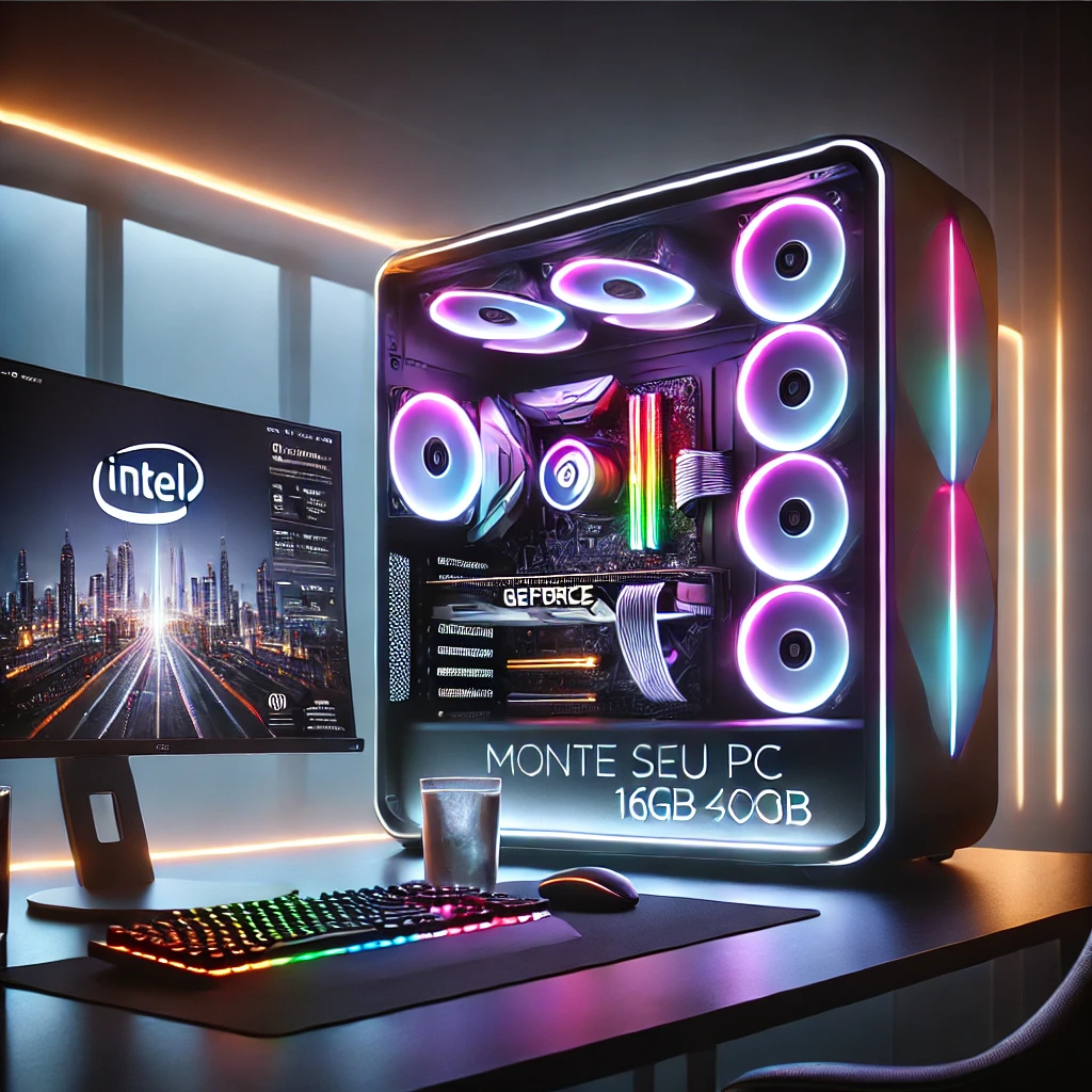 Monte seu PC: Intel i5-12400F, GeForce RTX 4060, 16GB DDR5, SSD 500GB