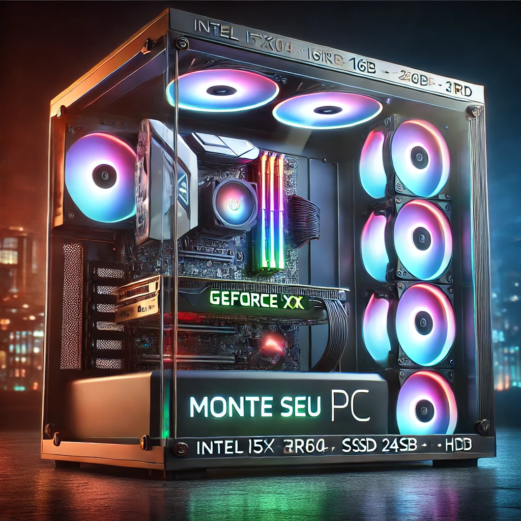 Monte seu PC: Intel i5-11400F, GeForce RTX 3060, 16GB DDR4, SSD 240GB + HD 1TB