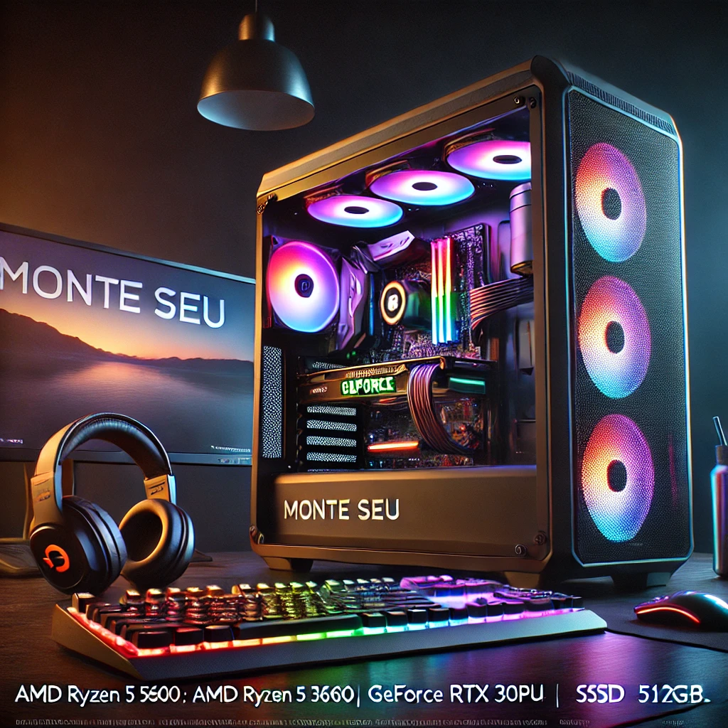 Monte seu PC: AMD Ryzen 5 5600, GeForce RTX 3060, 16GB DDR4, SSD 512GB