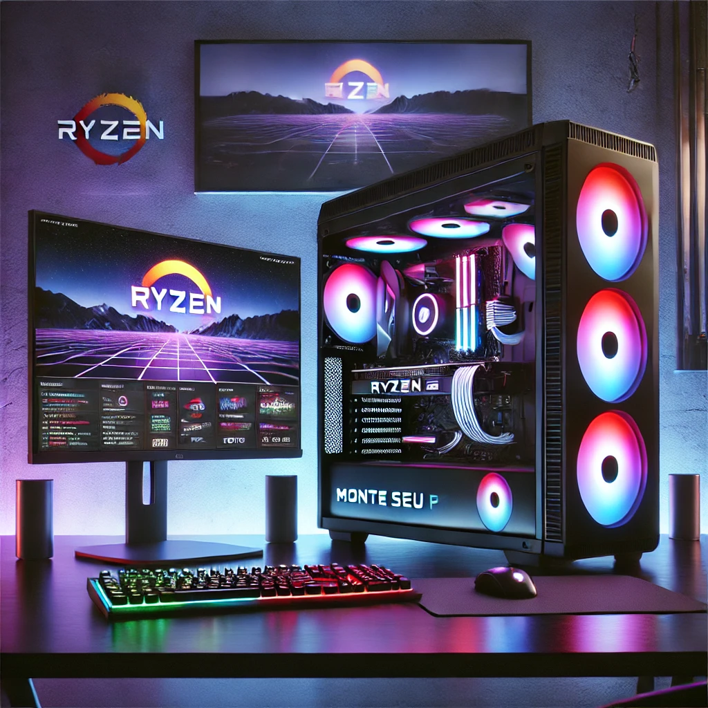 Monte seu PC: AMD Ryzen 5 5500, Radeon RX 580, 16GB RAM, SSD 480GB