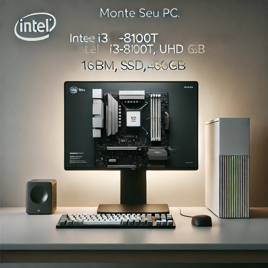 Monte seu PC: Intel i3-8100T, UHD 630, 16GB RAM, SSD 480GB