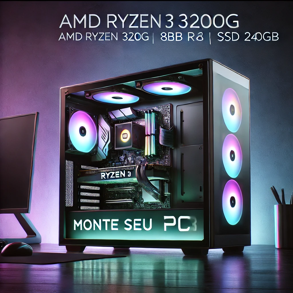 Monte seu PC: AMD Ryzen 3 3200G, Radeon Vega 8, 8GB DDR4, SSD 240GB