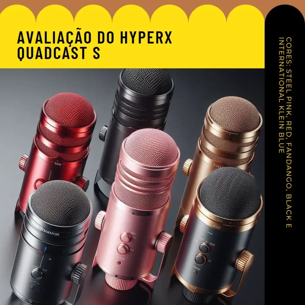 HyperX QuadCast S - Microfone Condensador USB RGB para PC, PS4, Mac