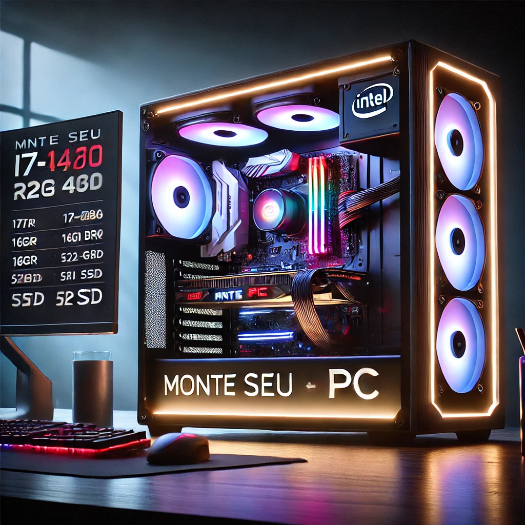 Monte seu PC: Intel i7-14700F, RTX 4060, 16GB DDR4 e 512GB SSD