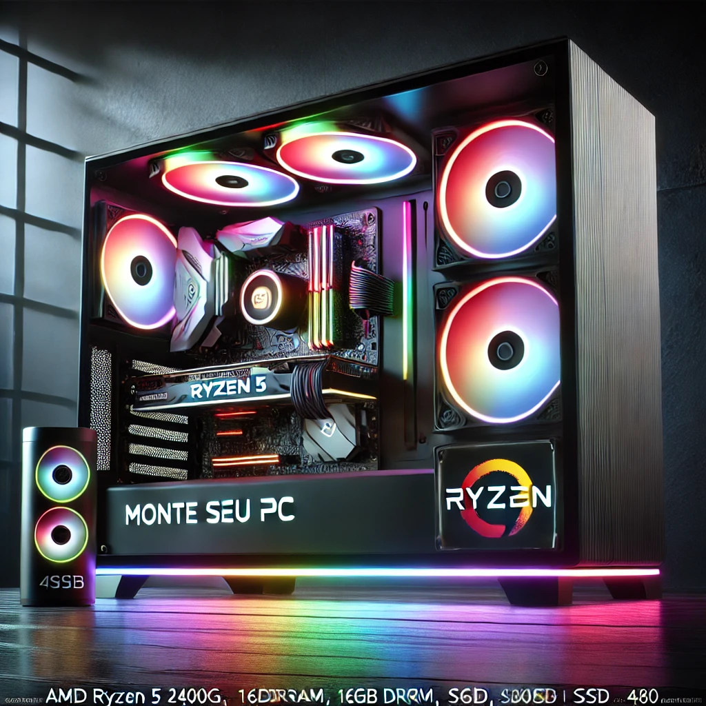 Monte seu PC: AMD Ryzen 5 2400G, 16GB DDR4, SSD 480GB