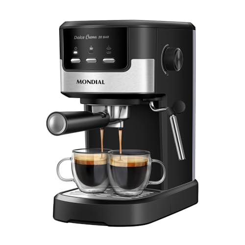 Cafeteira Espresso Dolce Crema 20 Bar, Mondial, Preto/Inox, 1200W, 110V - C-20-EC