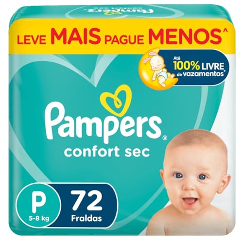 Fralda Pampers Confort Sec P - 72 fraldas