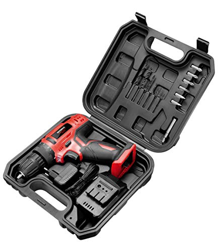 Furadeira e Parafusadeira à Bateria, Mondial, Vermelho, 12V, Bivolt - FPF-06M