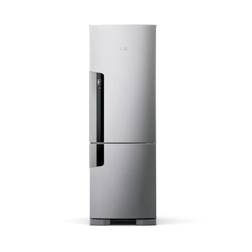 Geladeira Consul Frost Free Duplex 397 litros Evox com freezer embaixo - CRE44BK 110V