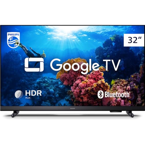 Smart TV Philips 32" HD 32PHG6918/78, Google TV, Comando de Voz, HDR, 3 HDMI, Wifi 5G, Bluetooth