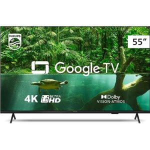 Smart TV Philips 55" 4K 55PUG7408/78, Google TV, Comando de Voz, Dolby Vision/Atmos, VRR/ALLM, Bluetooth